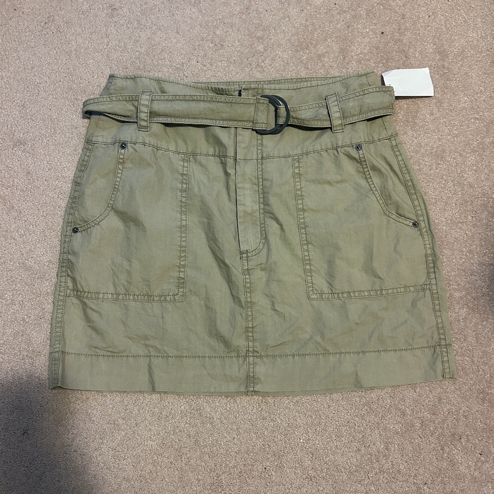 Calvin Klein Jeans Khaki Mini Skirt with Belt Medium Green